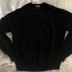 Ralph Lauren Rugby 100% Cashmere Black V-neck Sweater size M